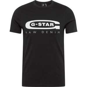 Tričko G-Star Raw černá / bílá