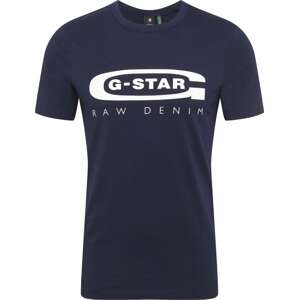 Tričko G-Star Raw tmavě modrá / bílá