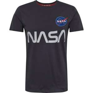 Tričko 'NASA Reflective' alpha industries tmavě modrá / šedá