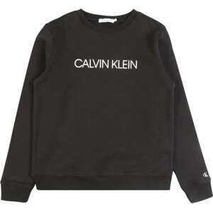 Mikina 'INSTITUTIONAL' Calvin Klein Jeans černá / bílá