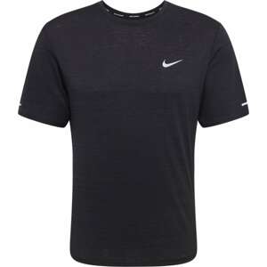 Funkční tričko 'Miler' Nike černá / bílá