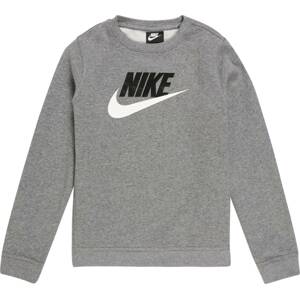 Mikina 'Club Futura' Nike Sportswear šedá / černá / bílá