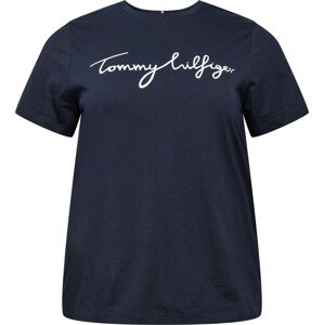 Tričko Tommy Hilfiger Curve tmavě modrá / bílá
