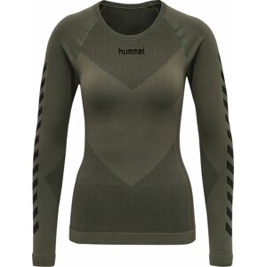 Funkční tričko Hummel šedobéžová / černá