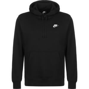 Mikina 'Club Fleece' Nike Sportswear černá / bílá