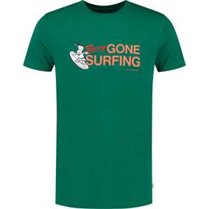 Tričko 'Snoopy Gone Surfing' Shiwi námořnická modř / zelená / broskvová / oranžově červená / bílá