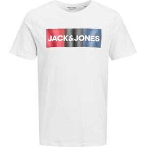 Tričko Jack & Jones Plus nebeská modř / červená / černá / offwhite
