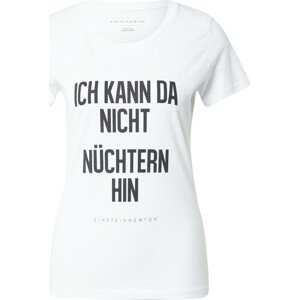 Tričko 'Ich Kann Da Nicht…' einstein & newton černá / bílá