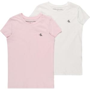 Tričko Calvin Klein Jeans pastelově růžová / černá / bílá