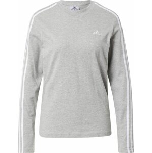 Funkční tričko 'Essentials 3-Stripes' ADIDAS SPORTSWEAR šedý melír / bílá