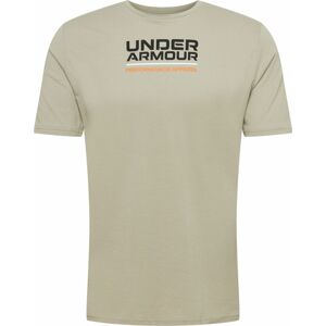 Funkční tričko Under Armour šedobéžová / svítivě oranžová / černá / bílá