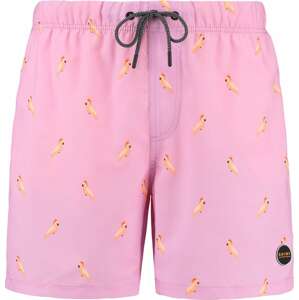 Plavecké šortky 'Cockatoo' Shiwi meruňková / jasně oranžová / světle růžová / černá / bílá