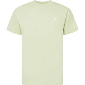 Tričko Abercrombie & Fitch pastelově zelená / bílá