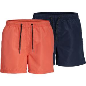 Plavecké šortky jack & jones noční modrá / oranžová