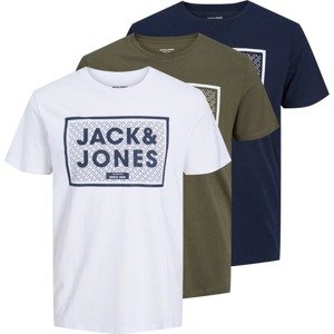 Tričko 'Harrison' jack & jones tmavě modrá / zelená / bílá