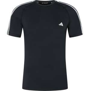Funkční tričko 'Techfit 3-Stripes ' adidas performance černá / bílá