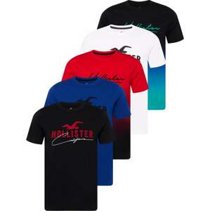 Tričko Hollister modrá / červená / černá / bílá