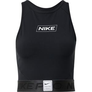 Sportovní top Nike černá / bílá