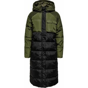 Zimní kabát 'Becca' Only khaki / olivová / černá