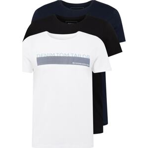 Tričko Tom Tailor Denim námořnická modř / světlemodrá / černá / bílá