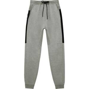 Kalhoty Pull&Bear šedý melír / černá