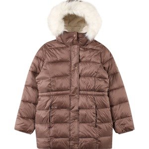Zimní bunda Abercrombie & Fitch šedobéžová