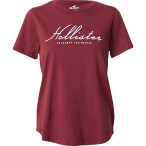Tričko Hollister červená třešeň / bílá