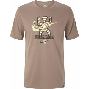Funkční tričko Nike mokka / pastelově žlutá / černá