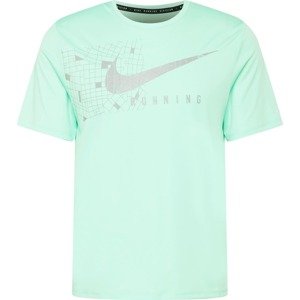 Funkční tričko 'Miller' Nike šedá / pastelově zelená