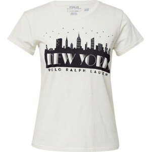 Tričko 'NY SKY' Polo Ralph Lauren krémová / černá