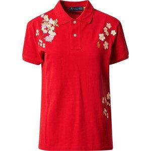 Tričko Polo Ralph Lauren zlatá / světle růžová / ohnivá červená / bílá