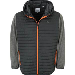 Přechodná bunda 'Emulti' Jack & Jones Plus antracitová / světle šedá / šedý melír / oranžová