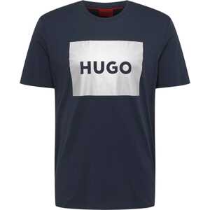 Tričko 'Dulive' HUGO námořnická modř / stříbrně šedá
