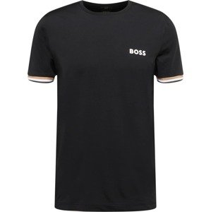 Tričko 'Tee MB 2' BOSS Green nažloutlá / černá / bílá