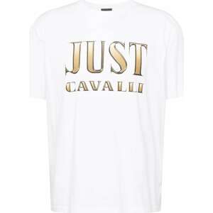 Tričko Just Cavalli nažloutlá / černá / bílá