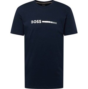 Tričko 'Special' BOSS Black námořnická modř / stříbrná
