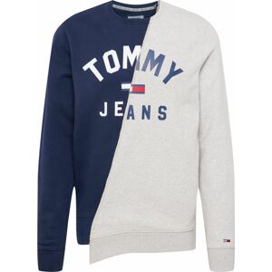 Mikina Tommy Jeans námořnická modř / šedá / červená / bílá