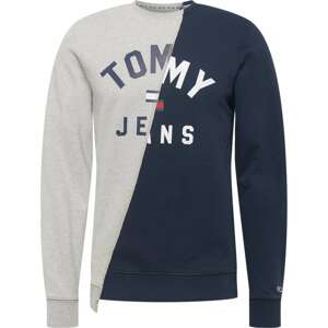 Mikina Tommy Jeans námořnická modř / šedá / červená