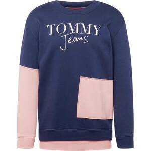 Mikina Tommy Jeans marine modrá / růžová / bílá