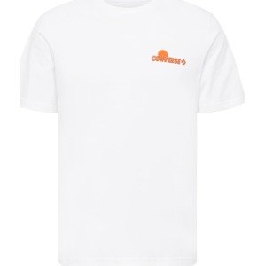 Tričko 'MOON MOUNTAIN' Converse šedá / oranžová / černá / bílá