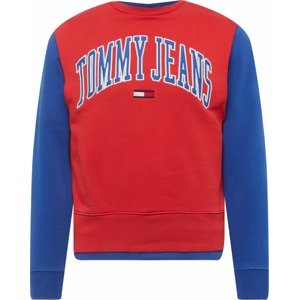 Mikina Tommy Jeans nebeská modř / červená / bílá