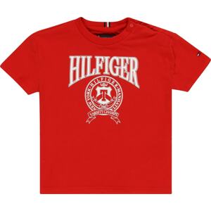 Tričko 'Varsity' Tommy Hilfiger červená / bílá