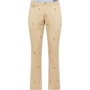 Chino kalhoty 'BEDFORD' Polo Ralph Lauren světlemodrá / hnědá / světle hnědá / bílá