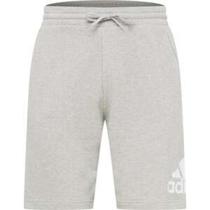 Sportovní kalhoty 'Essentials Big Logo French Terry' ADIDAS SPORTSWEAR šedý melír / bílá