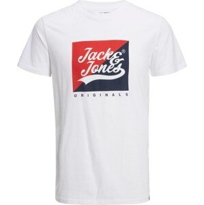 Tričko 'Beckss' jack & jones červená / černá / bílá