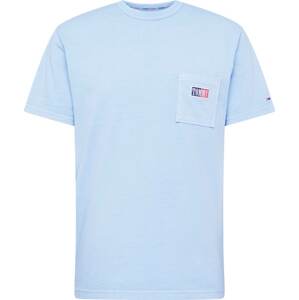 Tričko Tommy Hilfiger pastelová modrá / červená / bílá