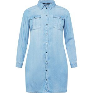 Košilové šaty 'Sila' Vero Moda Curve modrá džínovina
