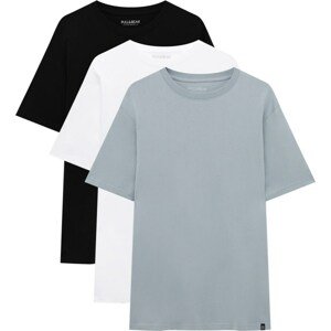 Tričko Pull&Bear šedá / černá / bílá