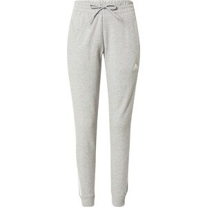 Sportovní kalhoty 'Essentials 3-Stripes French Terry Cuffed' ADIDAS SPORTSWEAR šedý melír / bílá