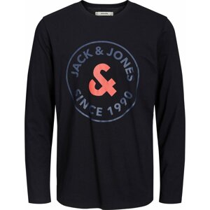 Tričko 'AARON' jack & jones námořnická modř / oranžová / černá